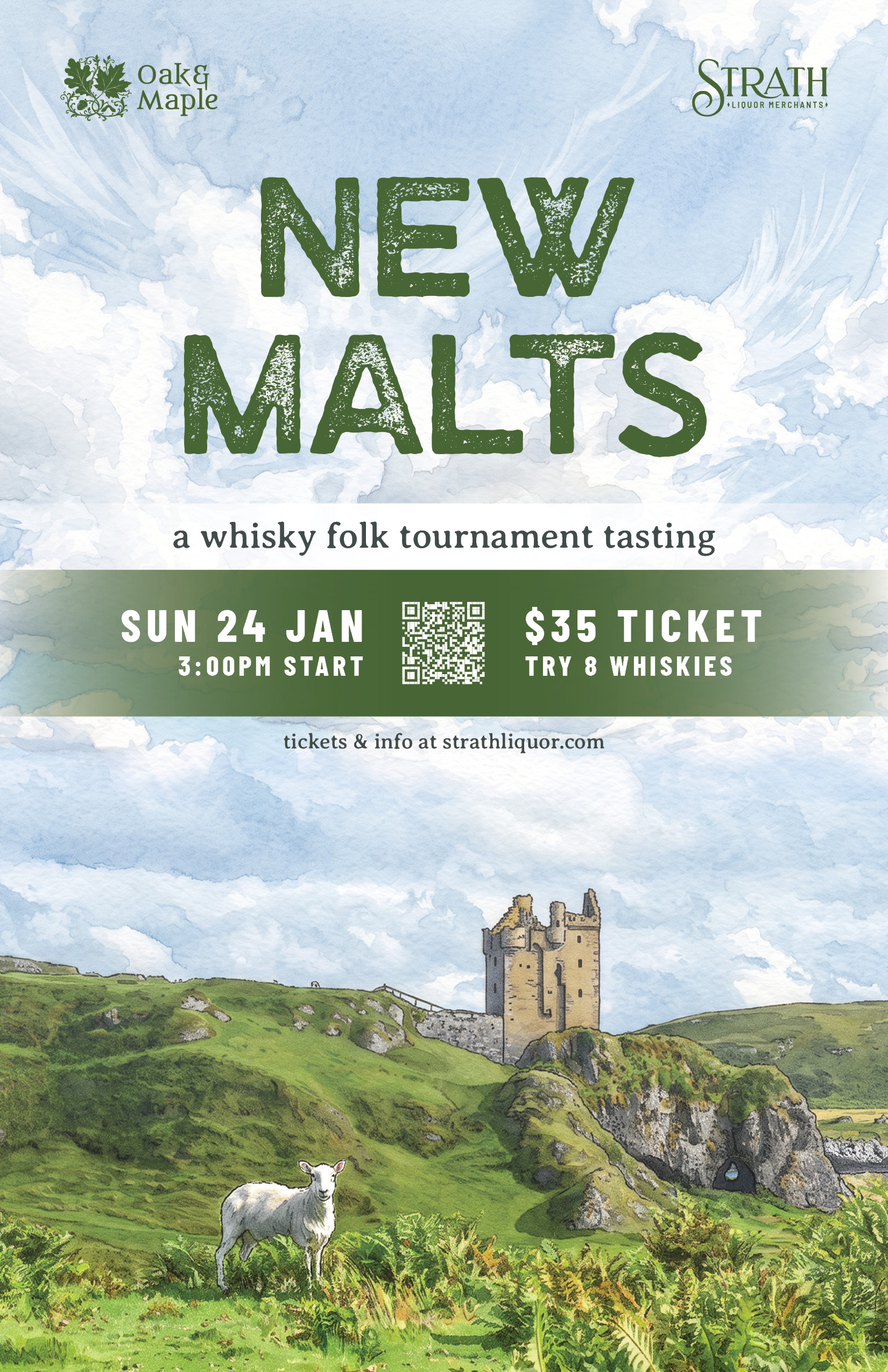 New Malts Tournament Tasting – Sunday January 24 at 3:00pm